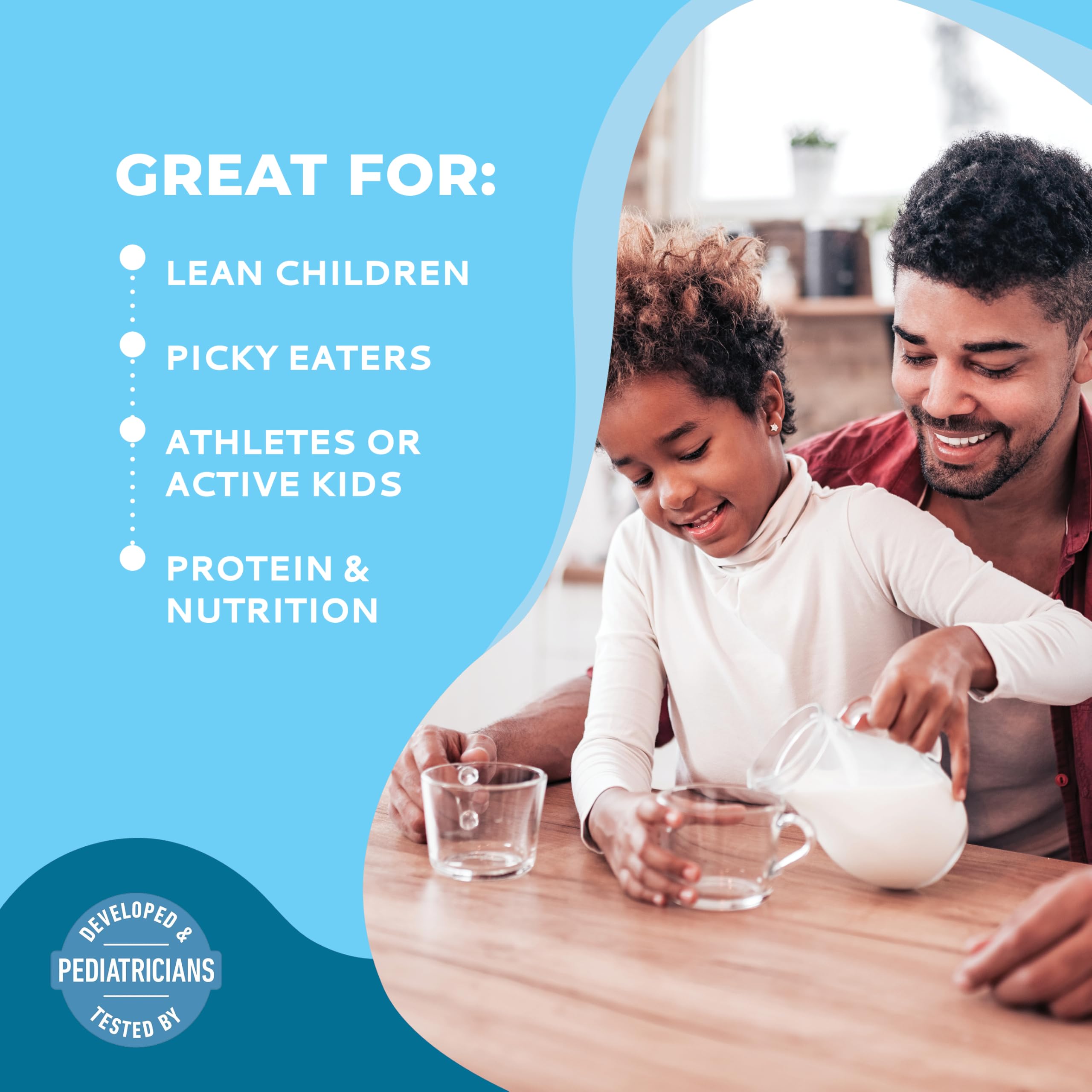 Healthy Heights etiqueta nutricional en envase chocolate para niños.