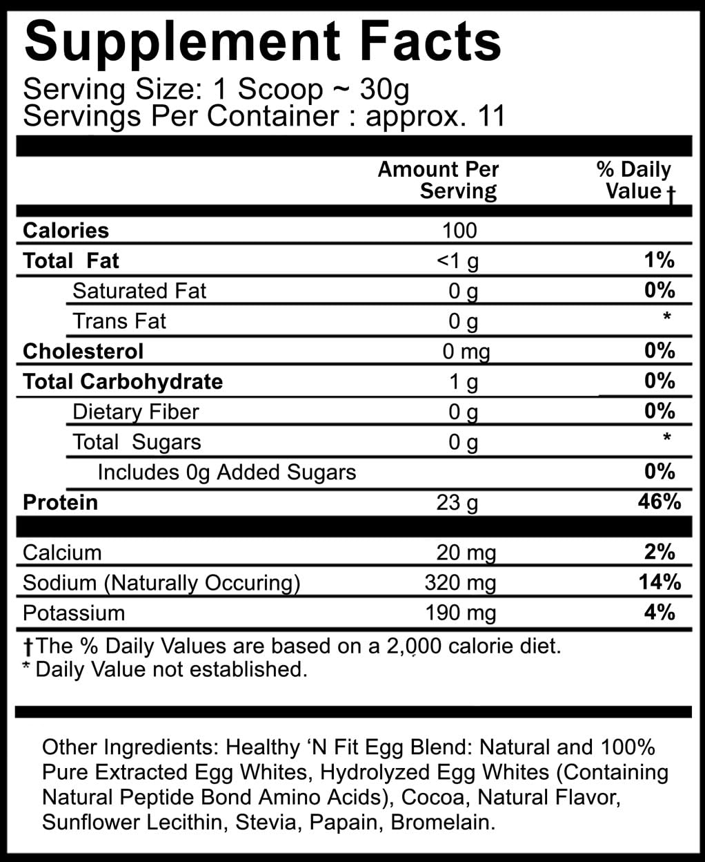 Healthy 'N Fit ingredientes naturales sin artificiales para una mezcla limpia.