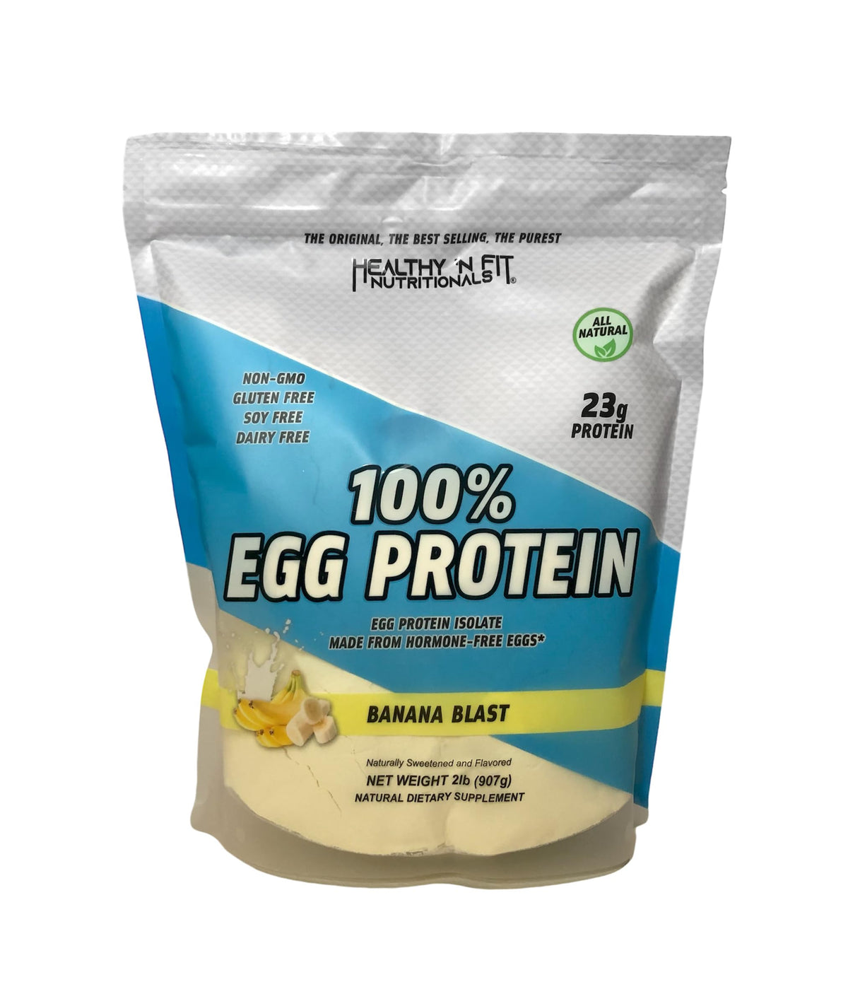 Healthy 'N Fit proteina huevo banana en bote para desayunos rápidos