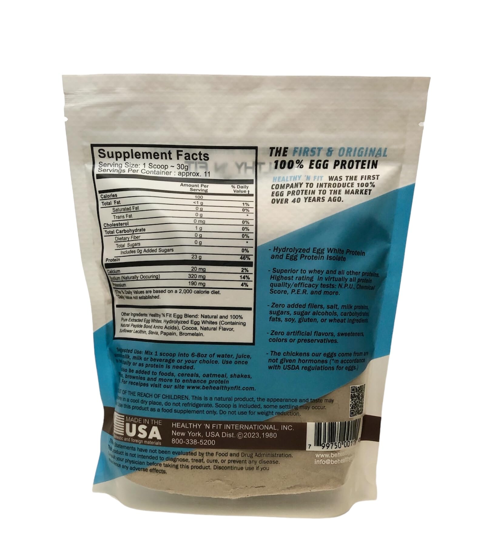 Healthy 'N Fit sabor chocolate natural, endulzado naturalmente para batidos suaves.