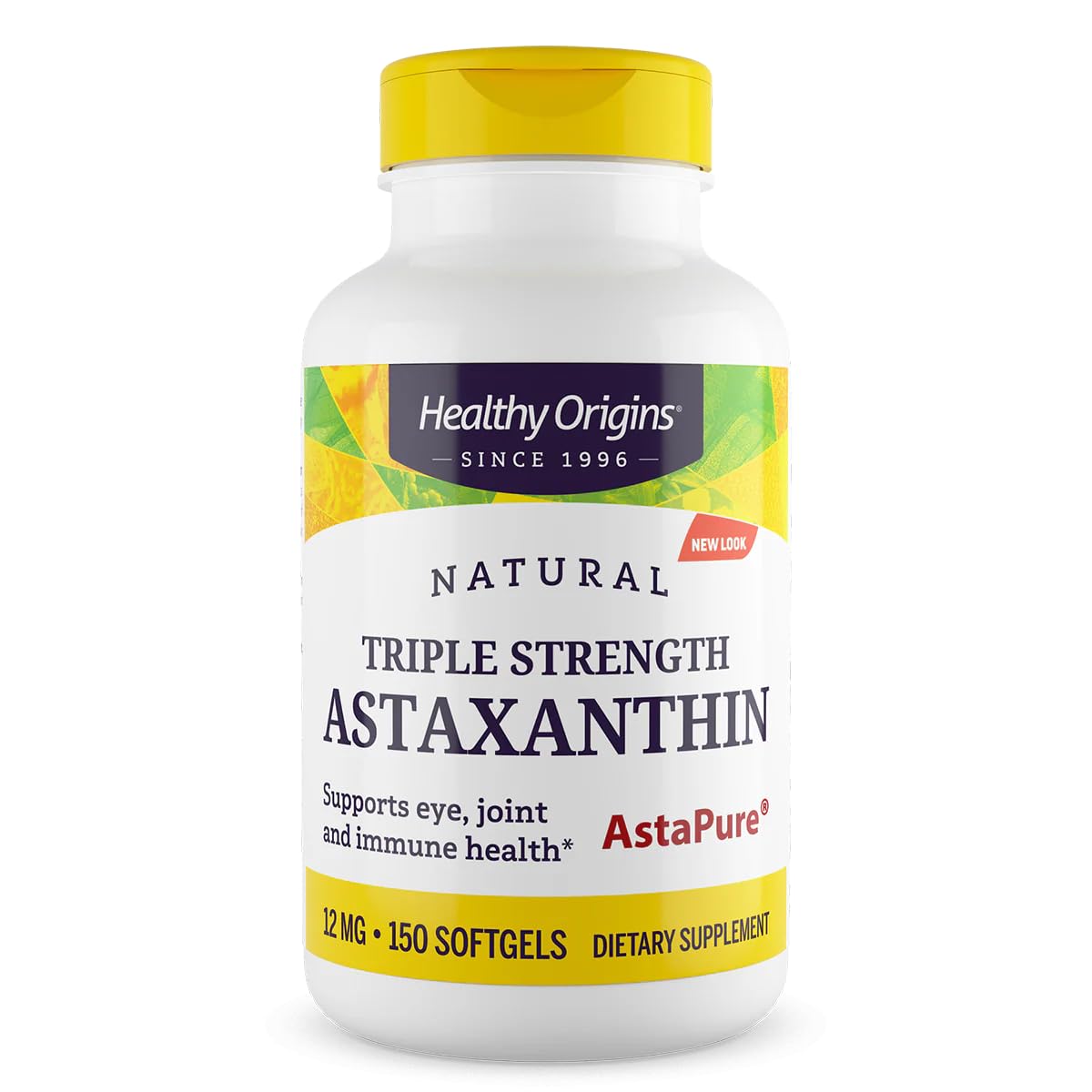 Healthy Origins Astaxantina frasco softgeles para uso diario y bienestar general.