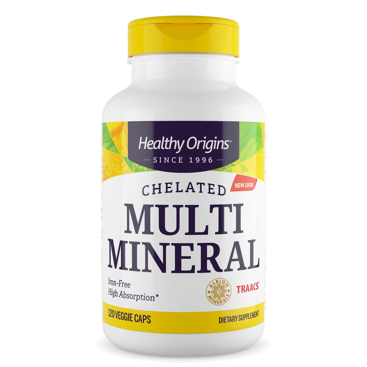 Healthy Origins Chelated Multi Mineral: botella con cápsulas para apoyo mineral diario