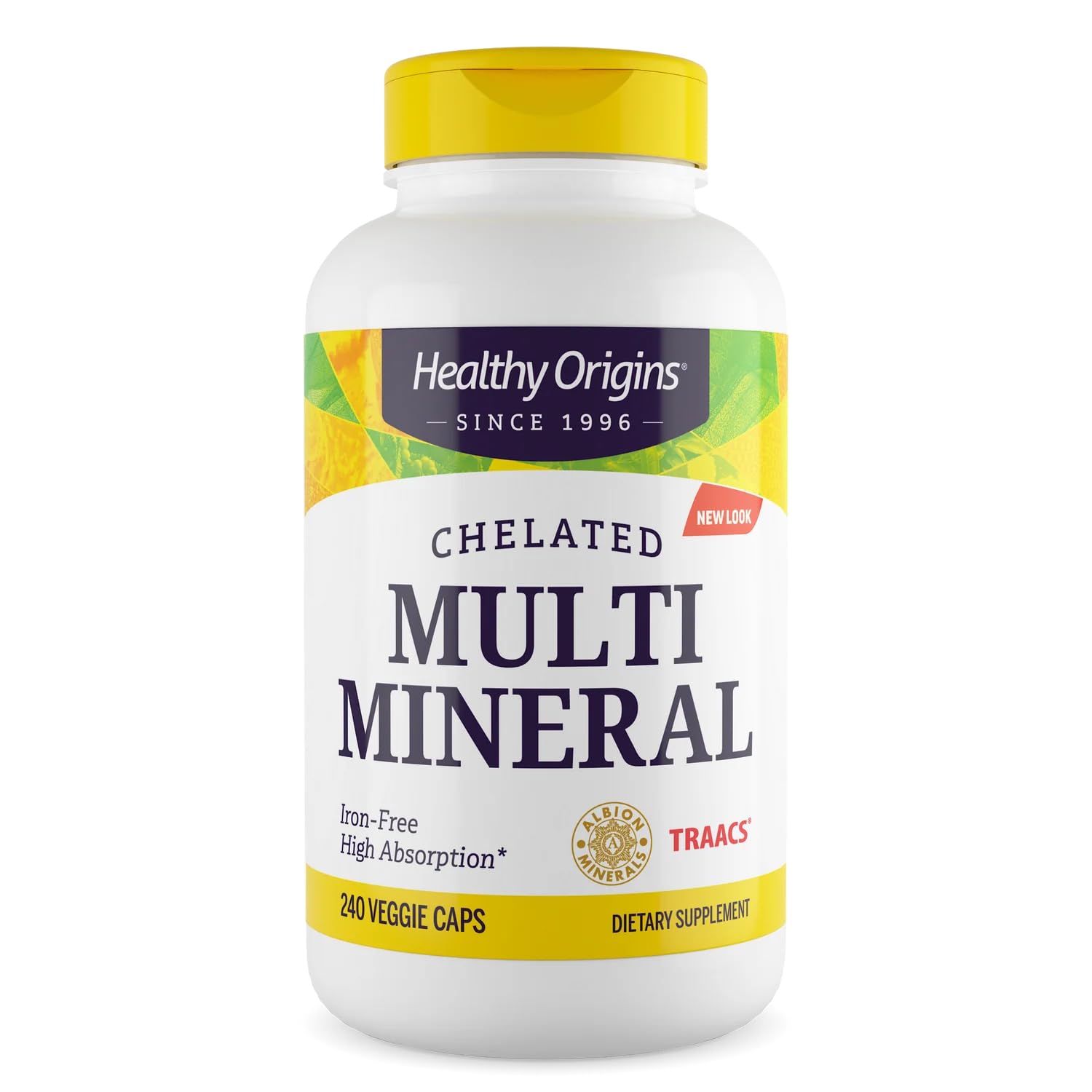 Healthy Origins Chelated Multi Mineral en bote, uso diario simple y cómodo.