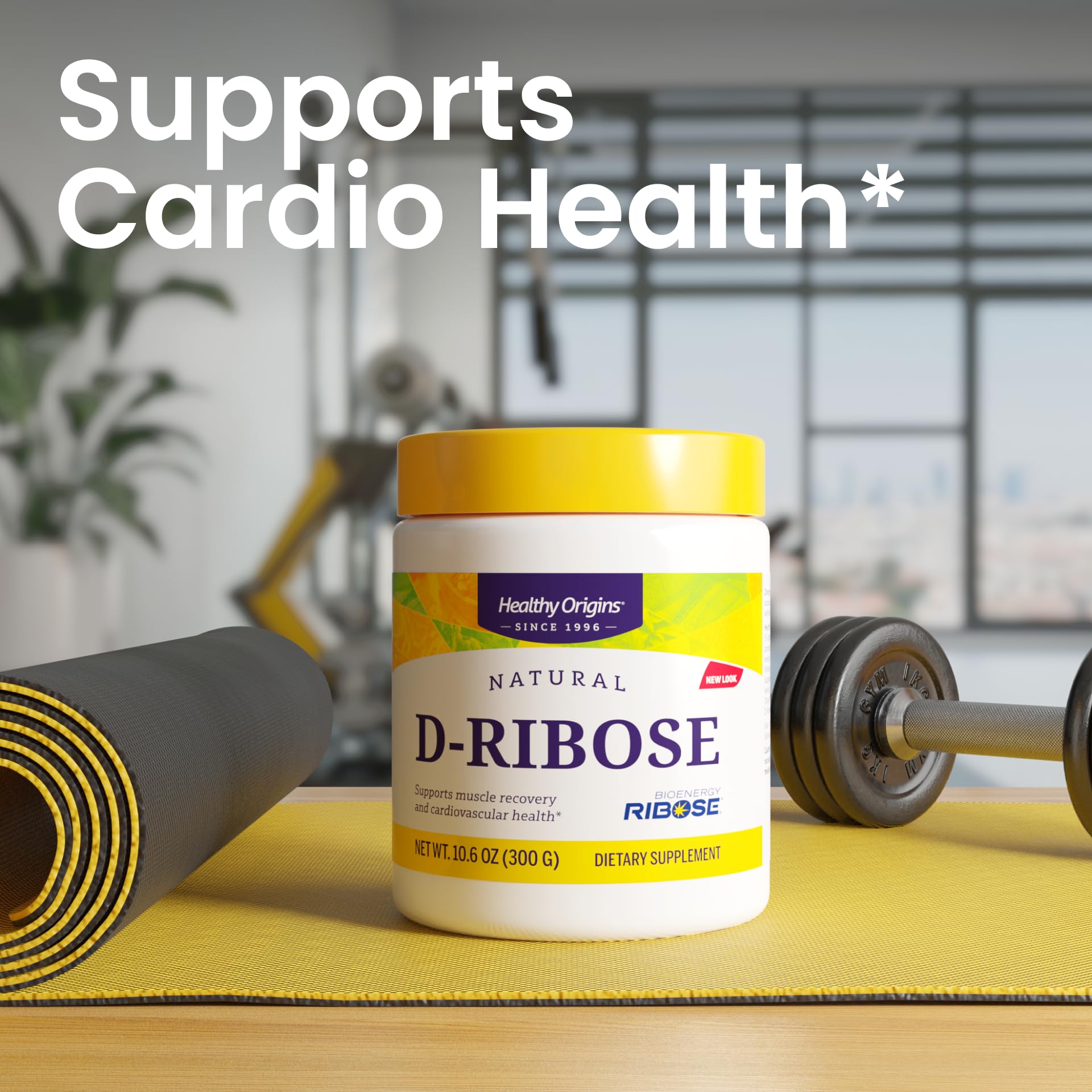 Healthy Origins D-Ribose etiqueta sin gluten para tranquilidad