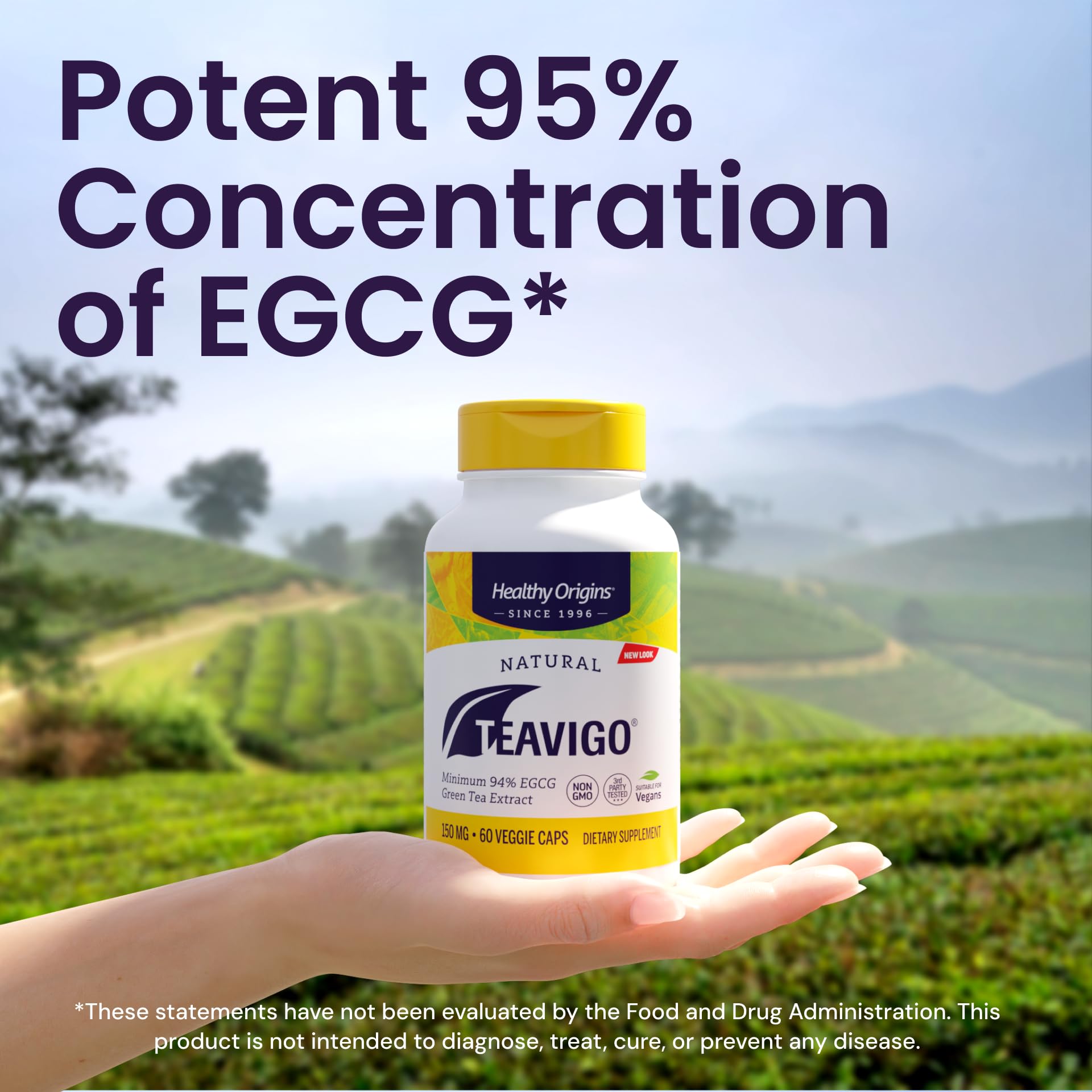 Capsulas vegetales Healthy Origins para apoyo antioxidante diario.