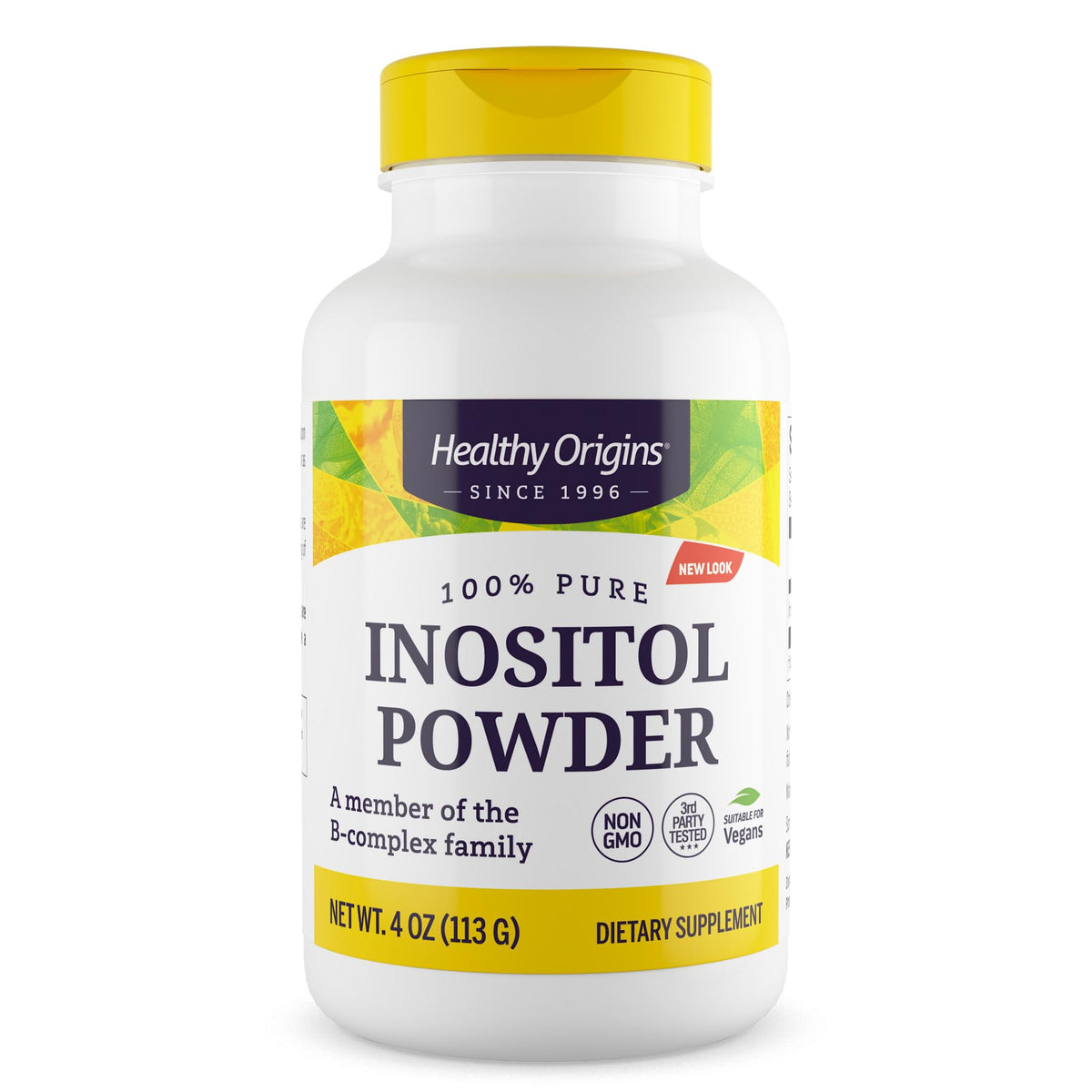 Healthy Origins Inositol en polvo: botella cerrada para comenzar apoyo diario a piel, cabello y uñas