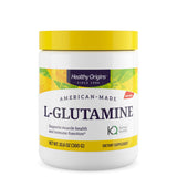 Healthy Origins L-Glutamina en un bote de 10.6 oz, listo para uso diario y apoyo muscular.