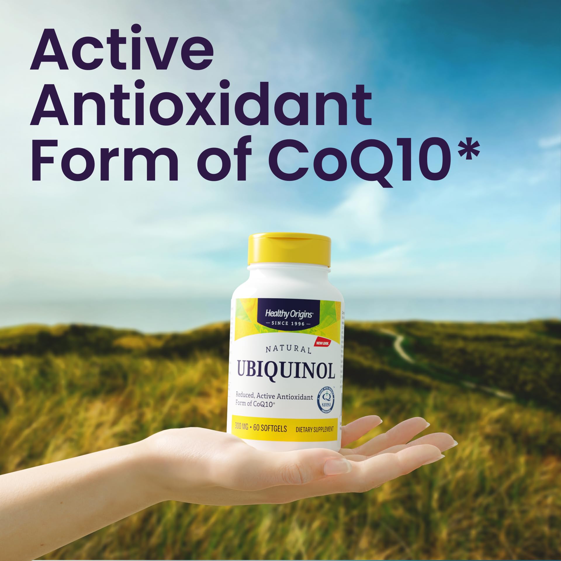 Rótulo detallado: ingredientes y dosis de ubiquinol 300 mg para soporte cardíaco.