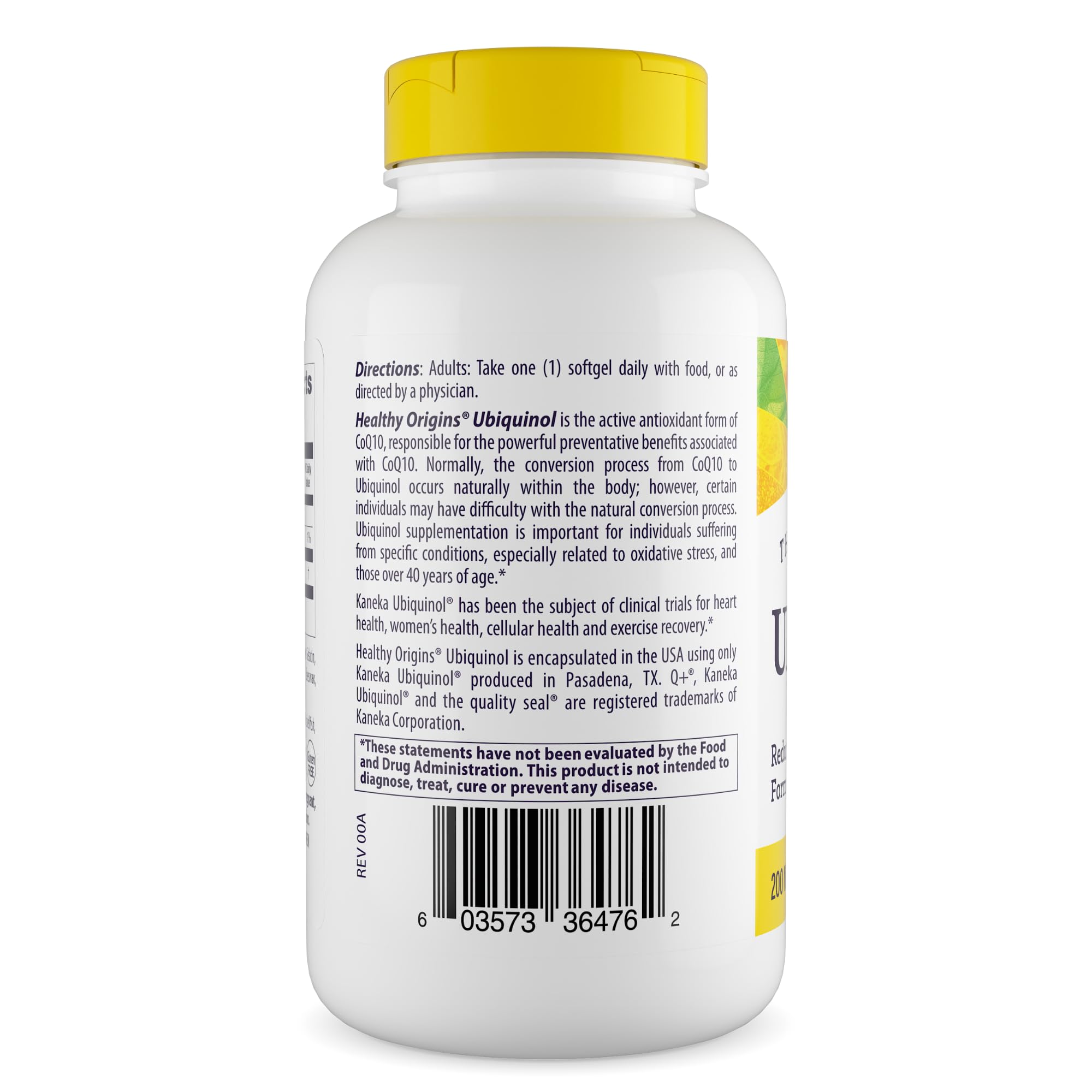 Healthy Origins Ubiquinol: cápsulas blandas para absorción y energía sostenida.
