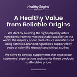Healthy Origins Ubiquinol empaque: presentacion segura y sin gluten.