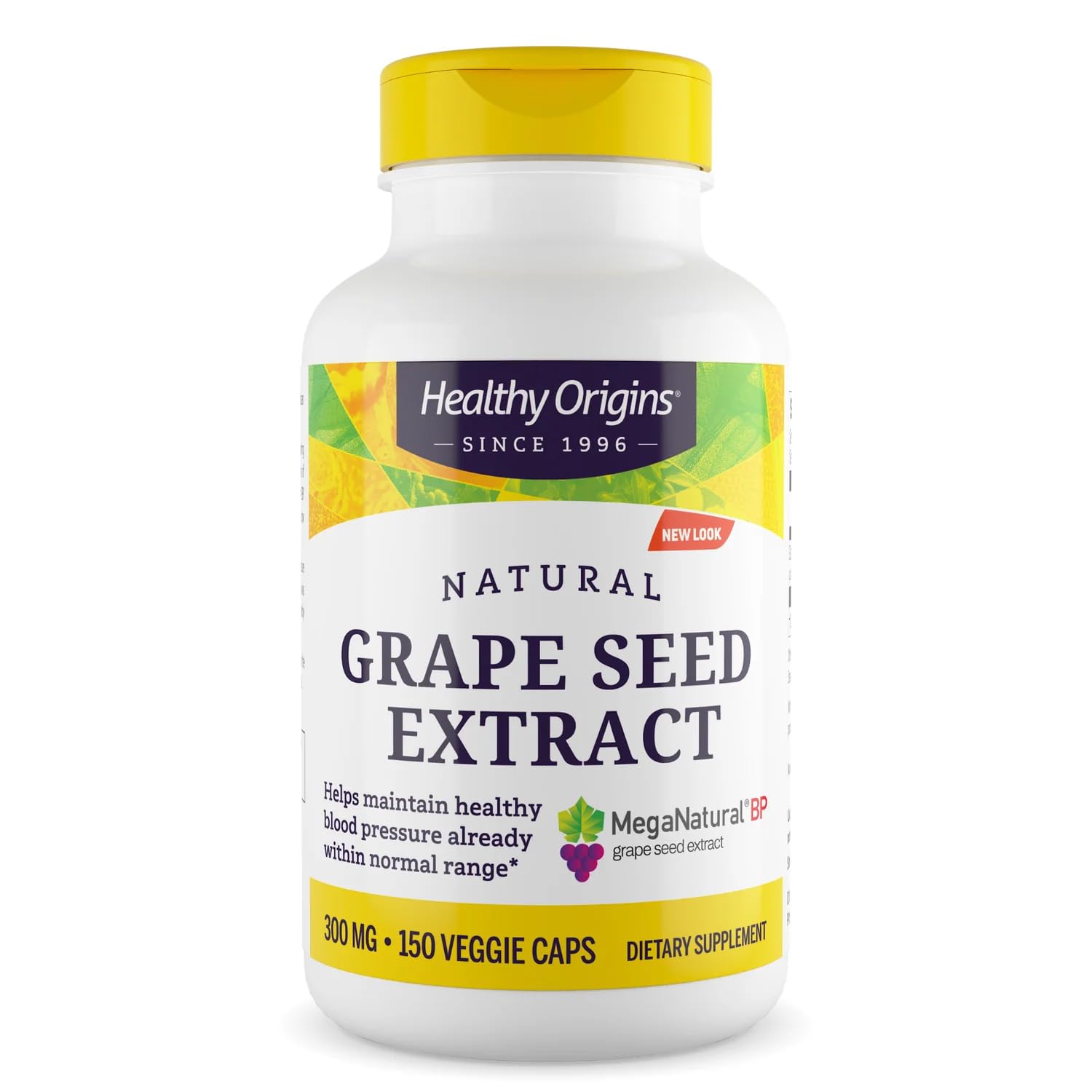 Healthy Origins extracto de semilla de uva 300 mg en botella, apoyo a la salud cardiovascular.