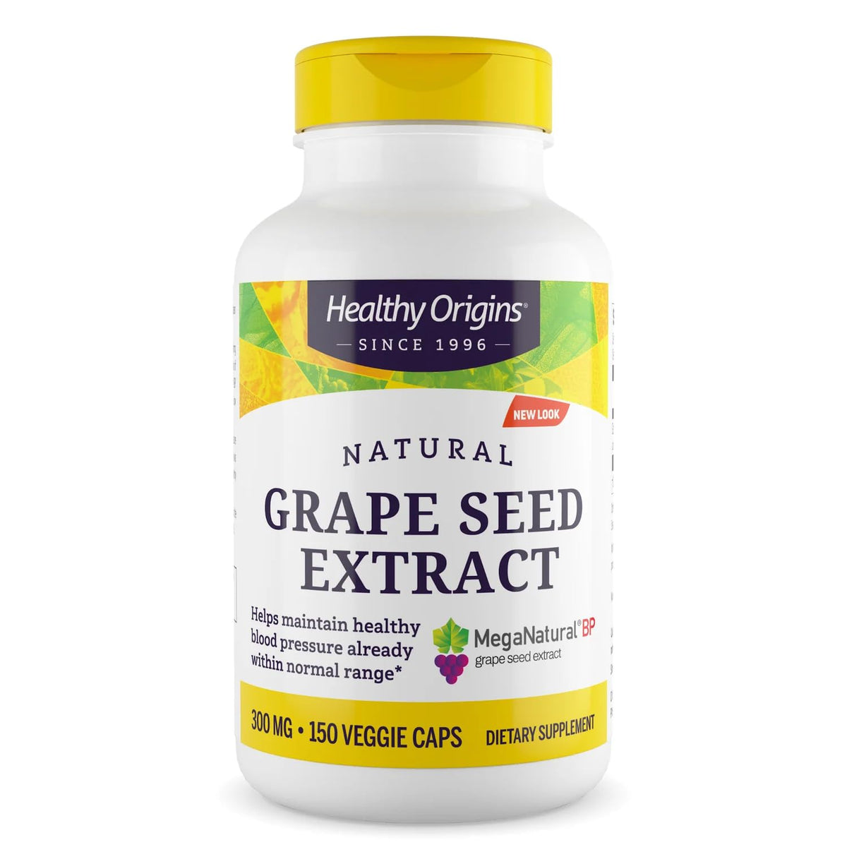 Healthy Origins extracto de semilla de uva 300 mg en botella, apoyo a la salud cardiovascular.