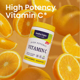 Cucharita o medidor mostrado junto al polvo de vitamina C de Healthy Origins