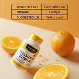 Healthy Origins Vitamina D3 10000 UI: envase práctico para entrega.