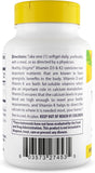 Healthy Origins Vitamina D3 K2 softgel, etiqueta frontal con dosis diaria.