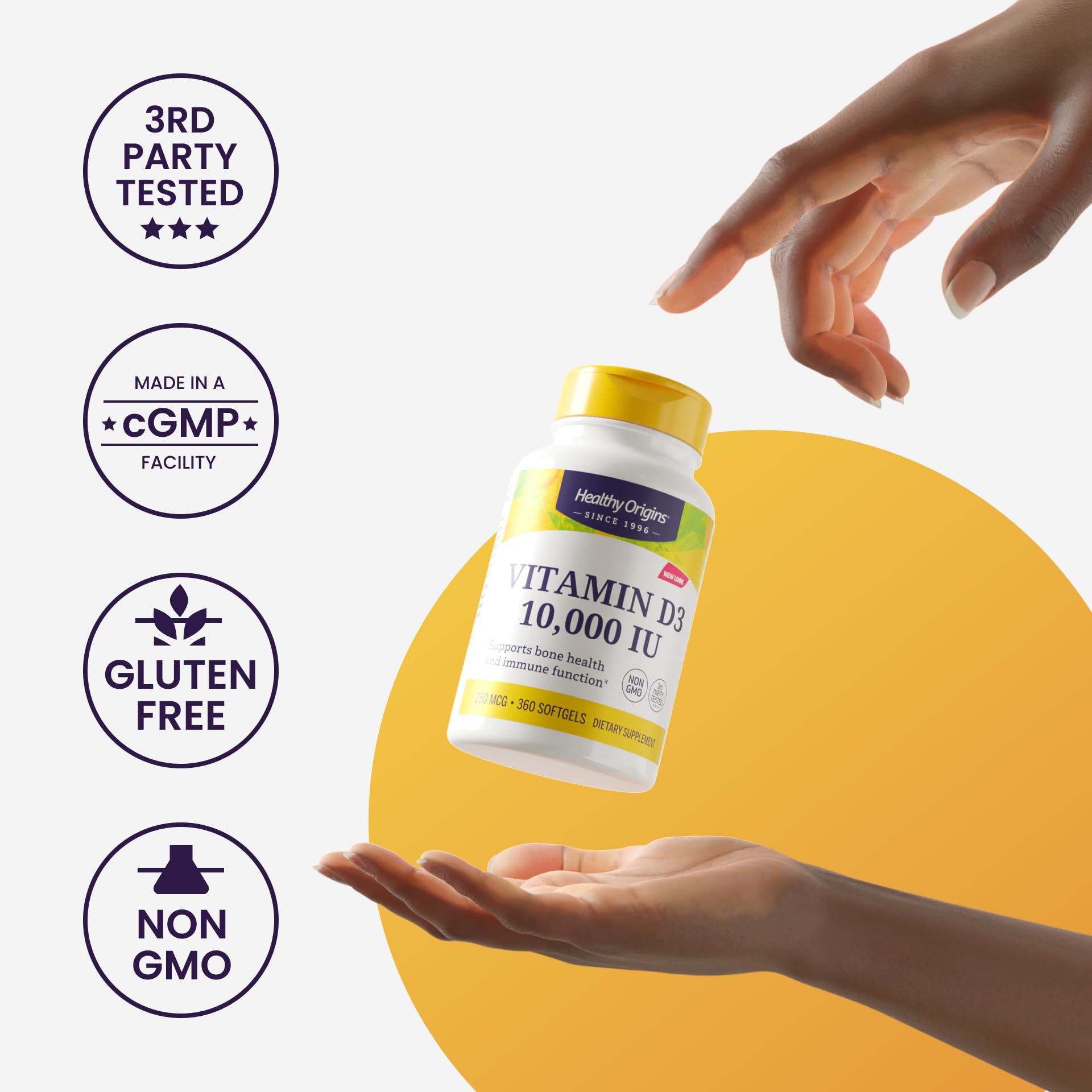 Healthy Origins Vitamina E 1000 UI, sin OGM, apoyo general para salud cotidiana