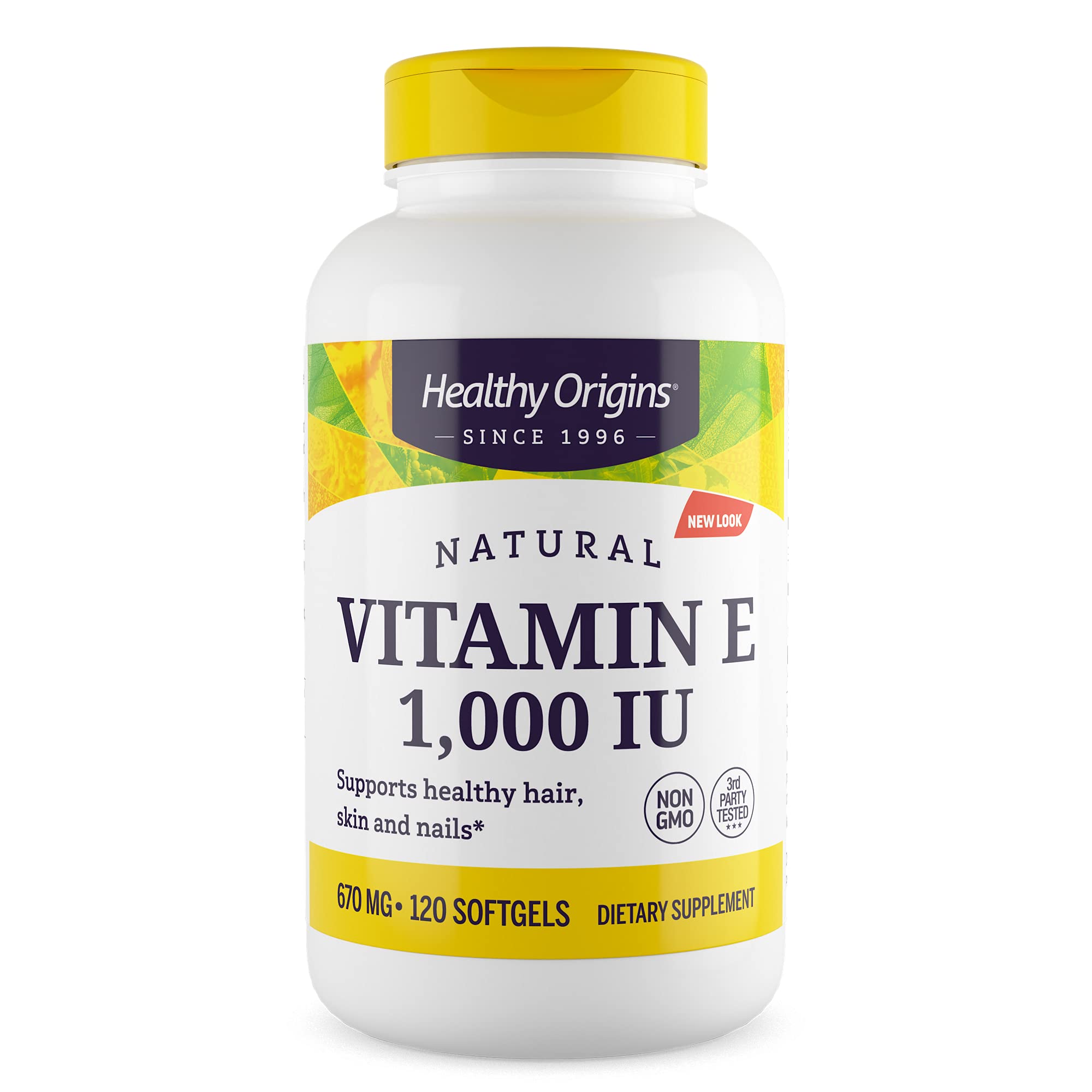 Healthy Origins Vitamina E, botella-vertido: antioxidante para piel saludable.