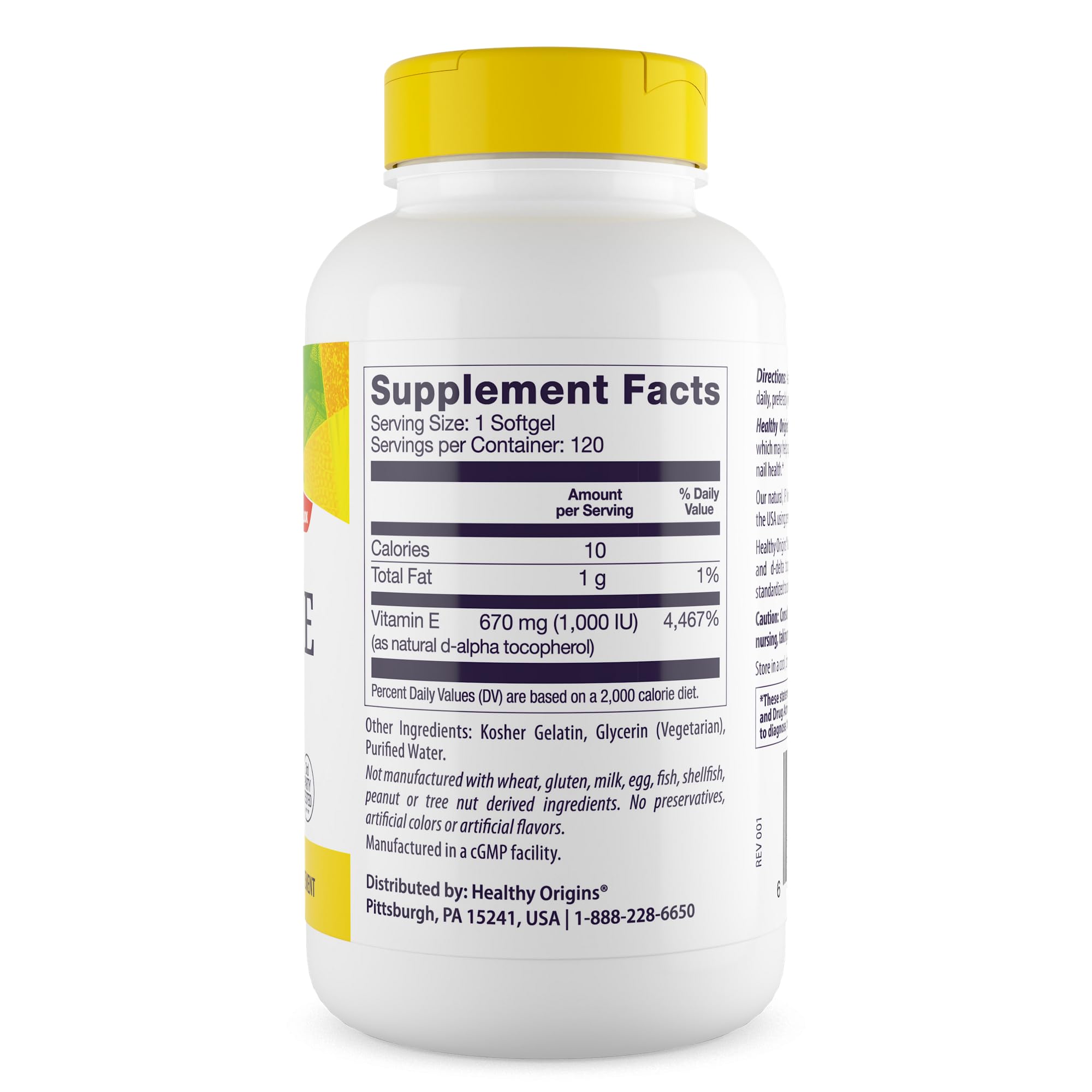 Healthy Origins Vitamina E, cápsulas-softgel: soporte para uñas fuertes y piel suave.