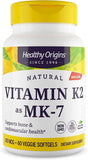 Healthy Origins Vitamina K2 100 mcg MK-7 en botella para apoyo óseo y cardiovascular