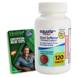 Healthy Surplus Equate ablandador de heces en botella para uso diario suave.