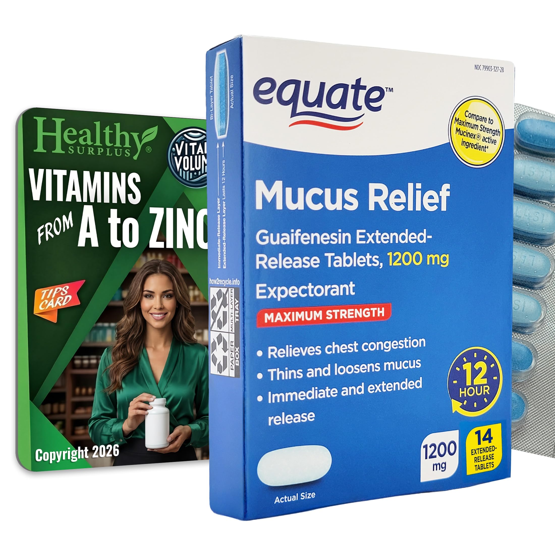 Healthy Surplus Equate Mucus Relief: botella frontal para uso diario