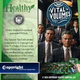 Healthy Surplus Tarjeta de Consejos Vital Volumes, guía rápida para hábitos diarios.
