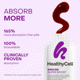 HealthyCell Absorción Ultra: MicroGel mejora la absorción frente a pastillas.