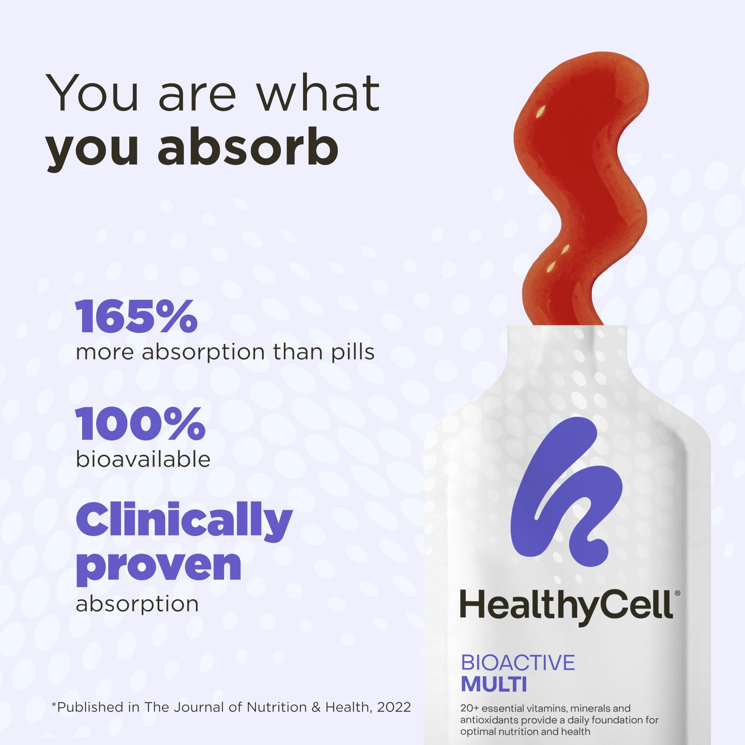 HealthyCell Bioactive con sabor a frambuesa, fácil de tomar.