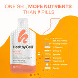 Healthycell Focus & Recall, textura suave de microgel para tragar fácilmente.