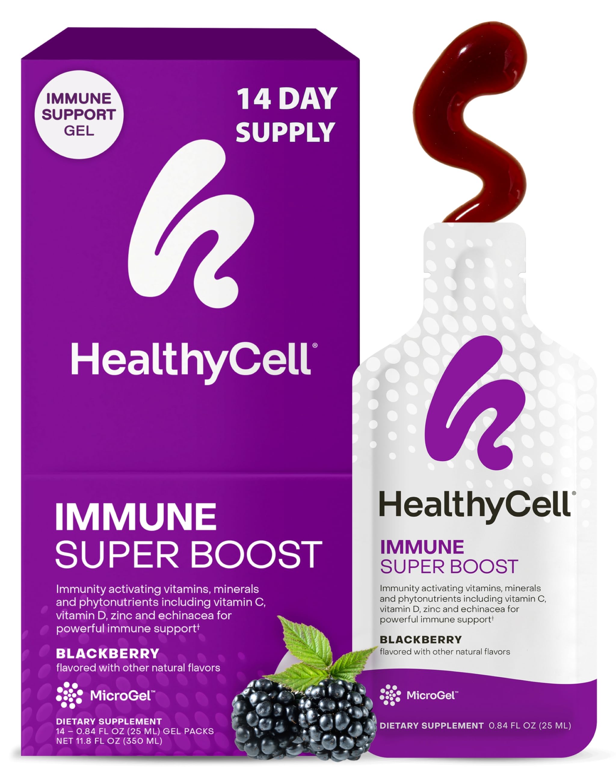 HealthyCell Inmunidad MicroGel Paquete: defensa diaria sabrosa y conveniente.