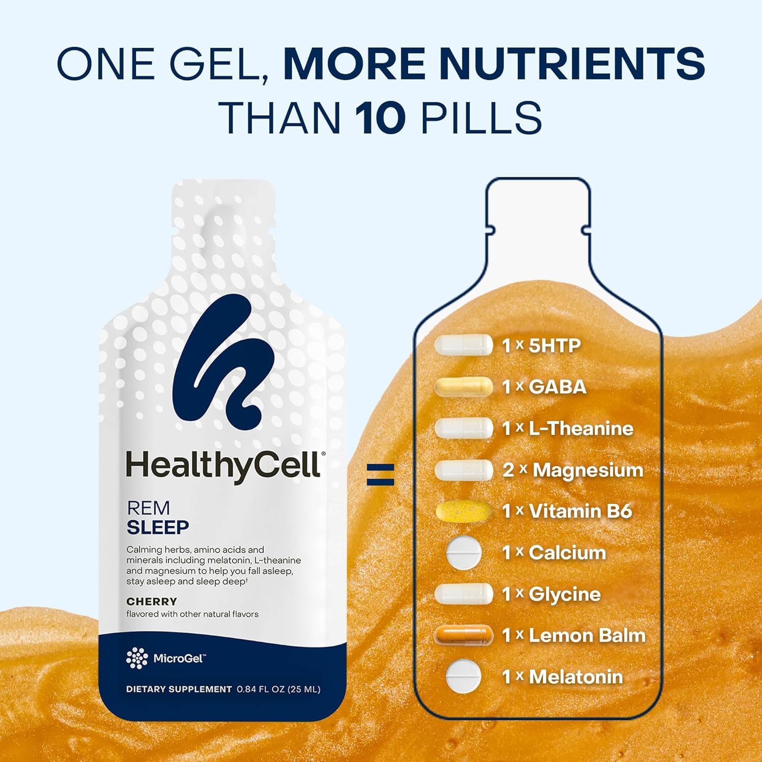 Healthycell REM Sleep: sabor a cereza que mejora la experiencia nocturna.
