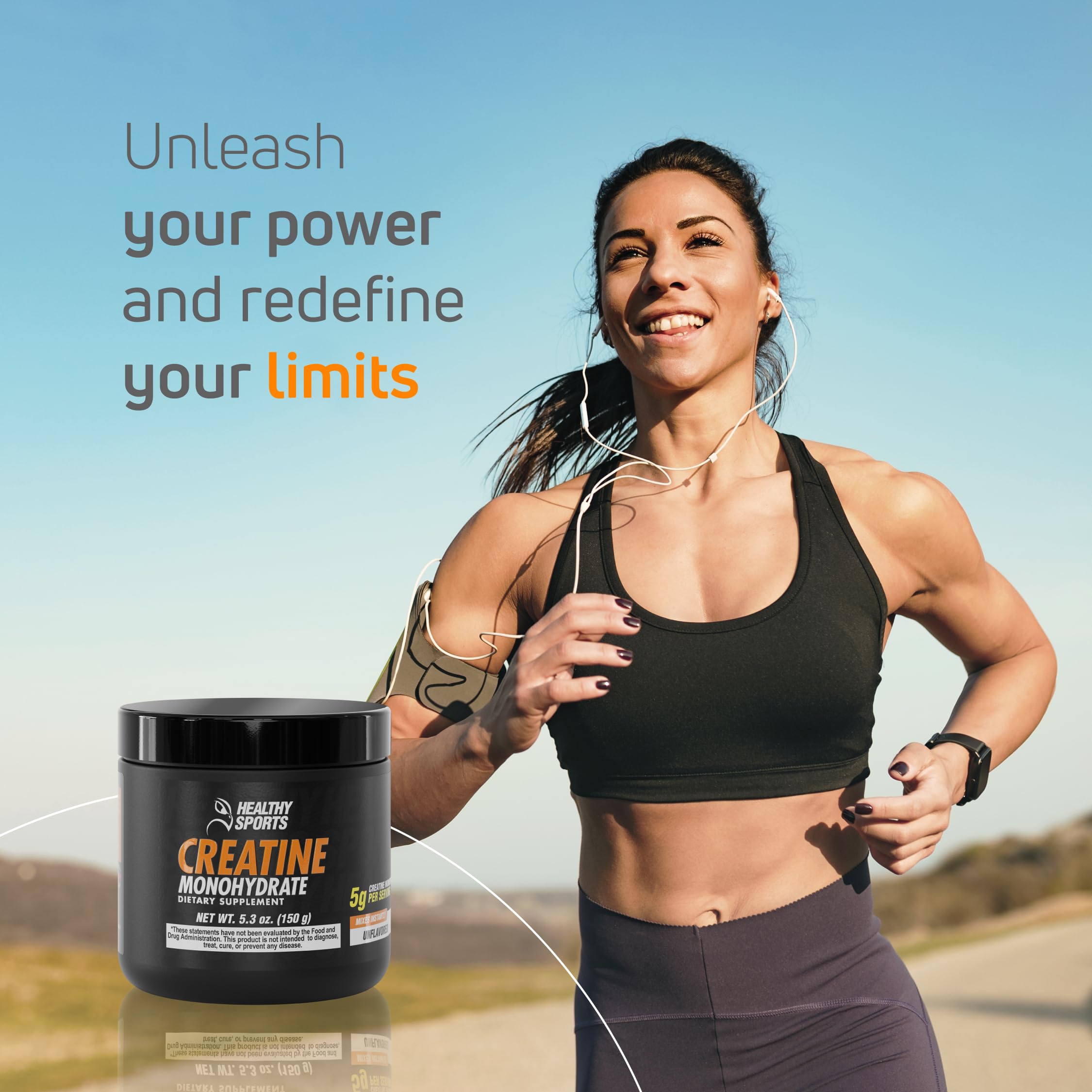HEALTHY SPORTS envase 150 g creatina monohidratada para uso diario