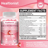 Healtionist gominolas calcio citrato, primer plano, textura masticable para apoyo diario.