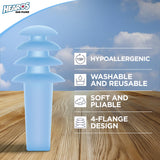 Hearos AirPlugs reutilizables, diseñados para uso repetido en viajes.
