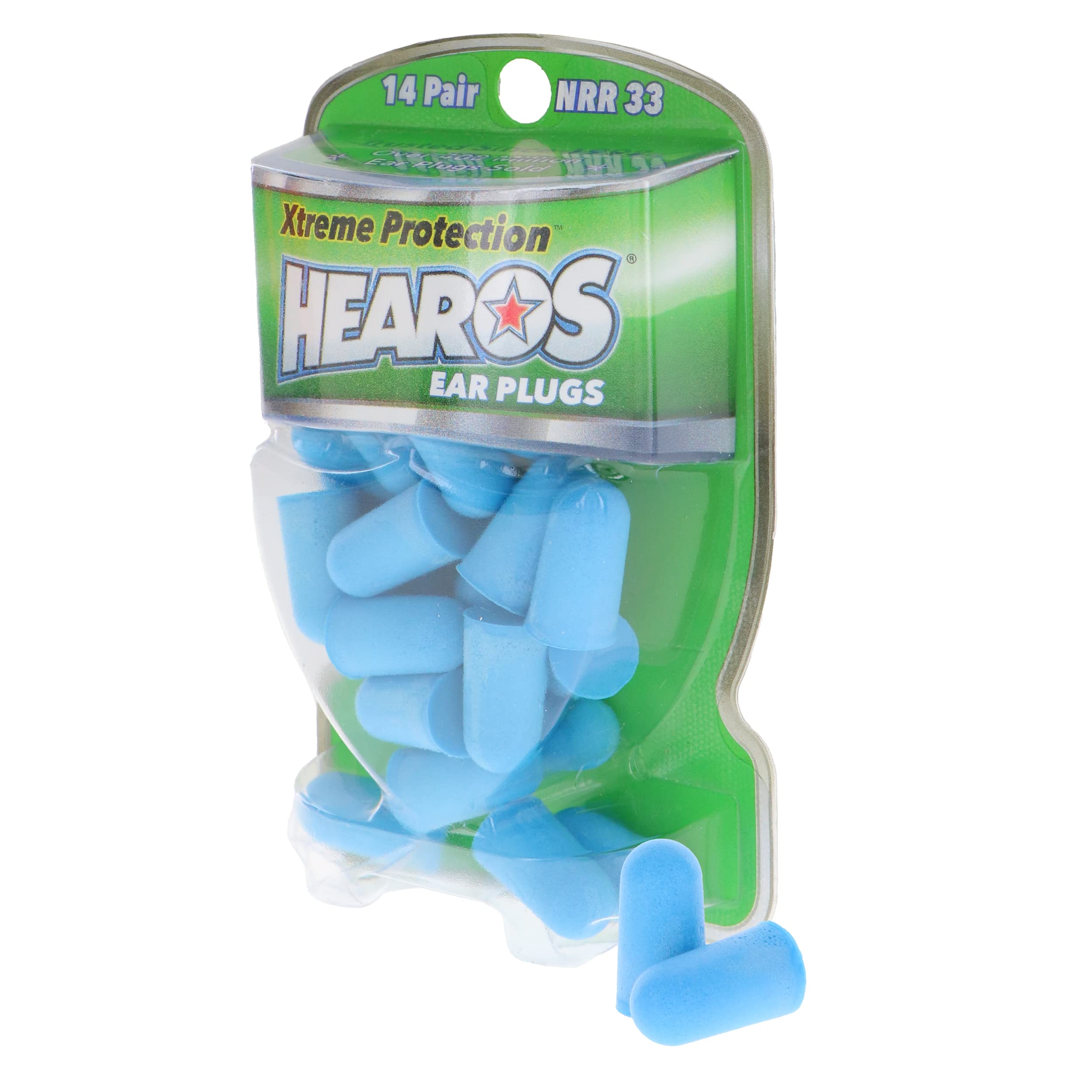 Tapones HEAROS Xtreme en empaque azul, protección auditiva rápida para viajes