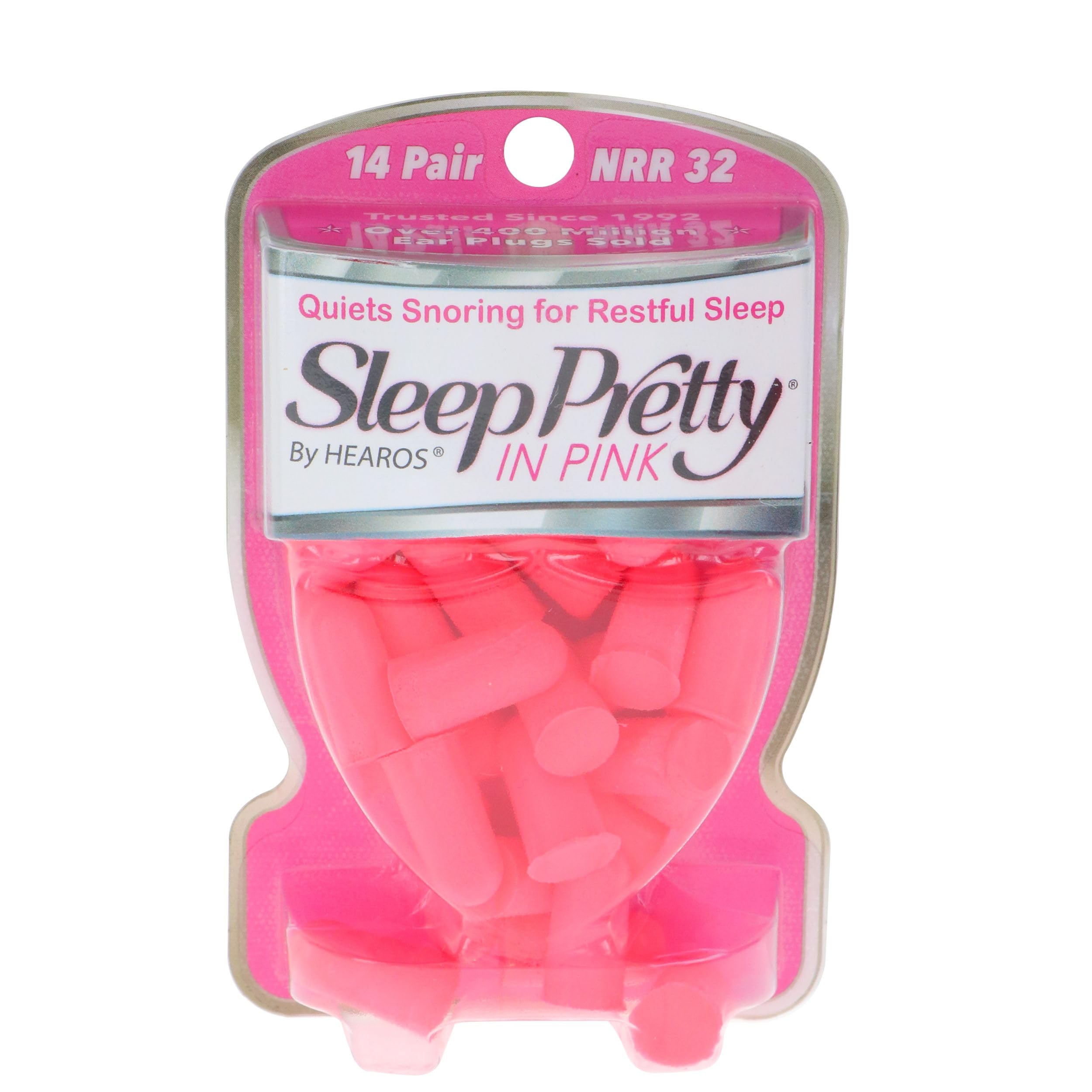 Hearos Sleep Pretty rosa: tapones para dormir de espuma, reduciendo ruido para noches tranquilas.