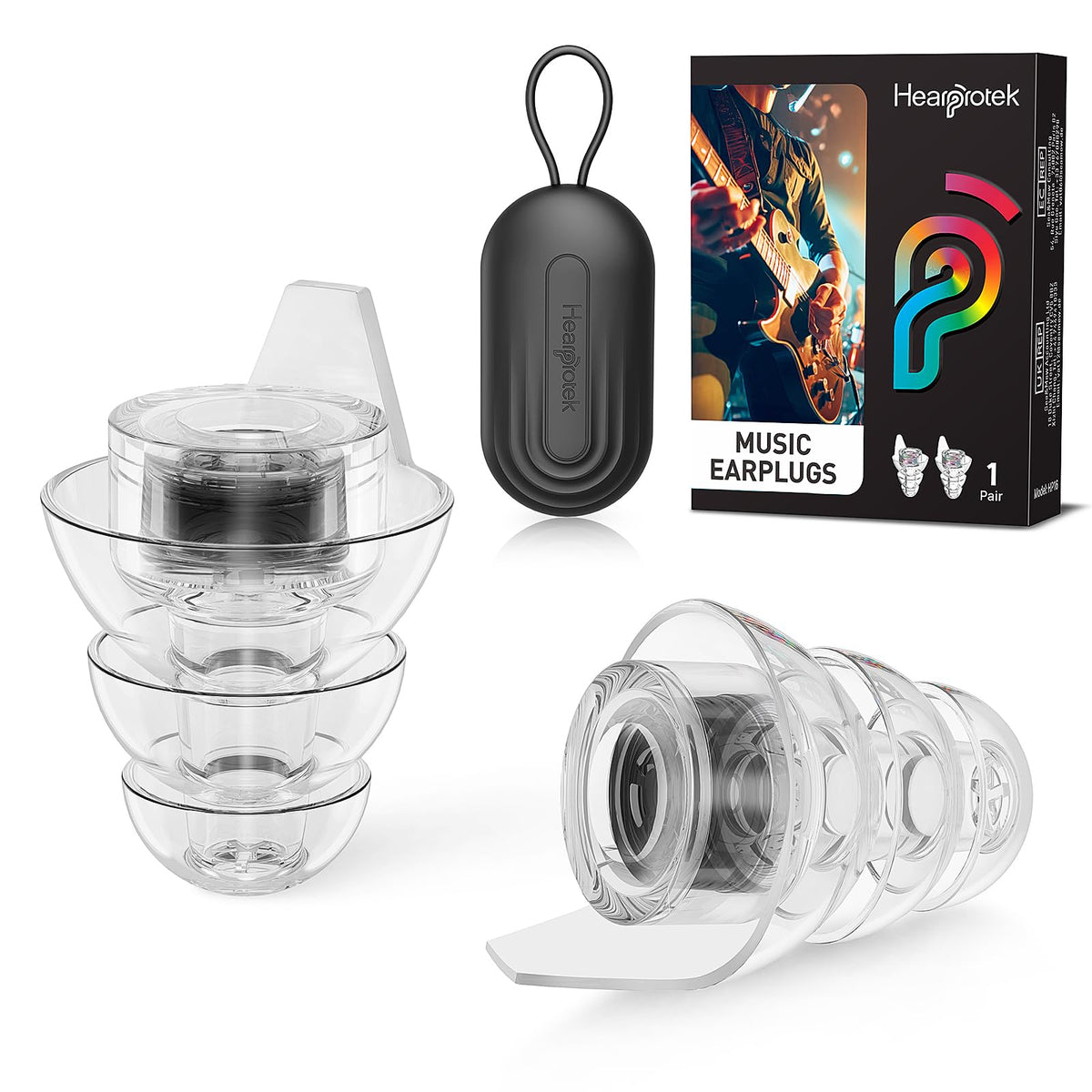 Hearprotek tapones para conciertos, paquete frontal discreto.