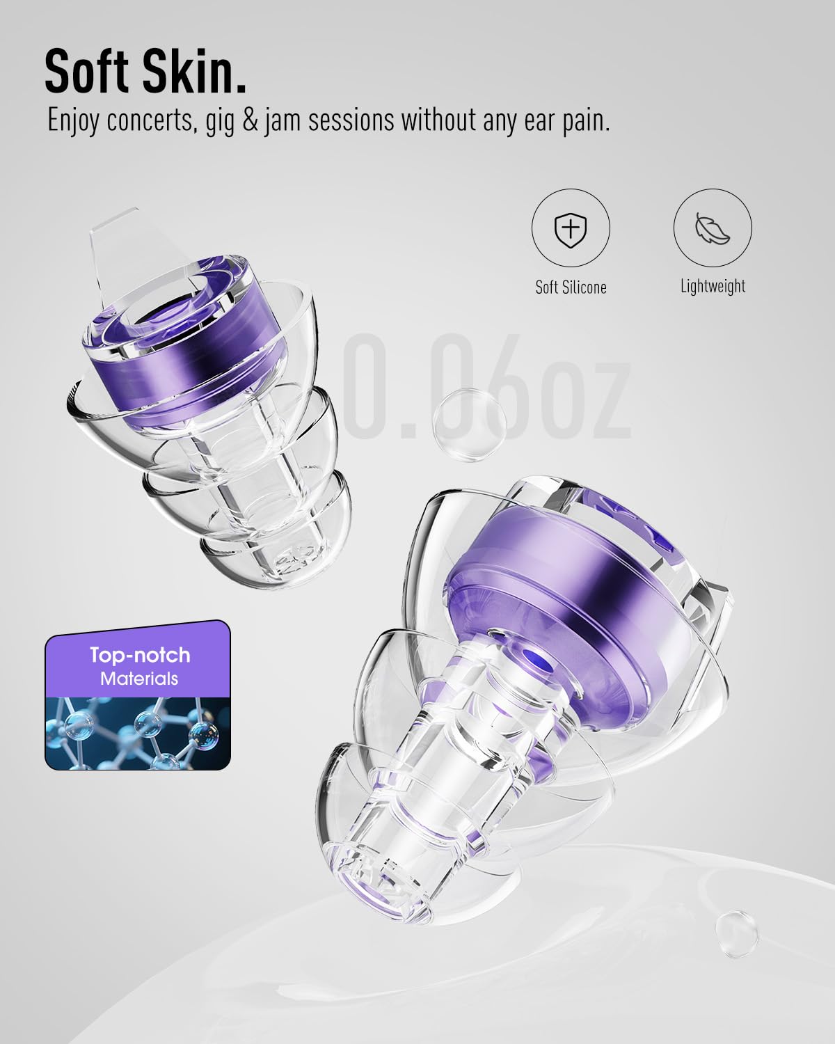 Hearprotek estuche de aluminio con mosquetón para transportar tapones de forma segura.