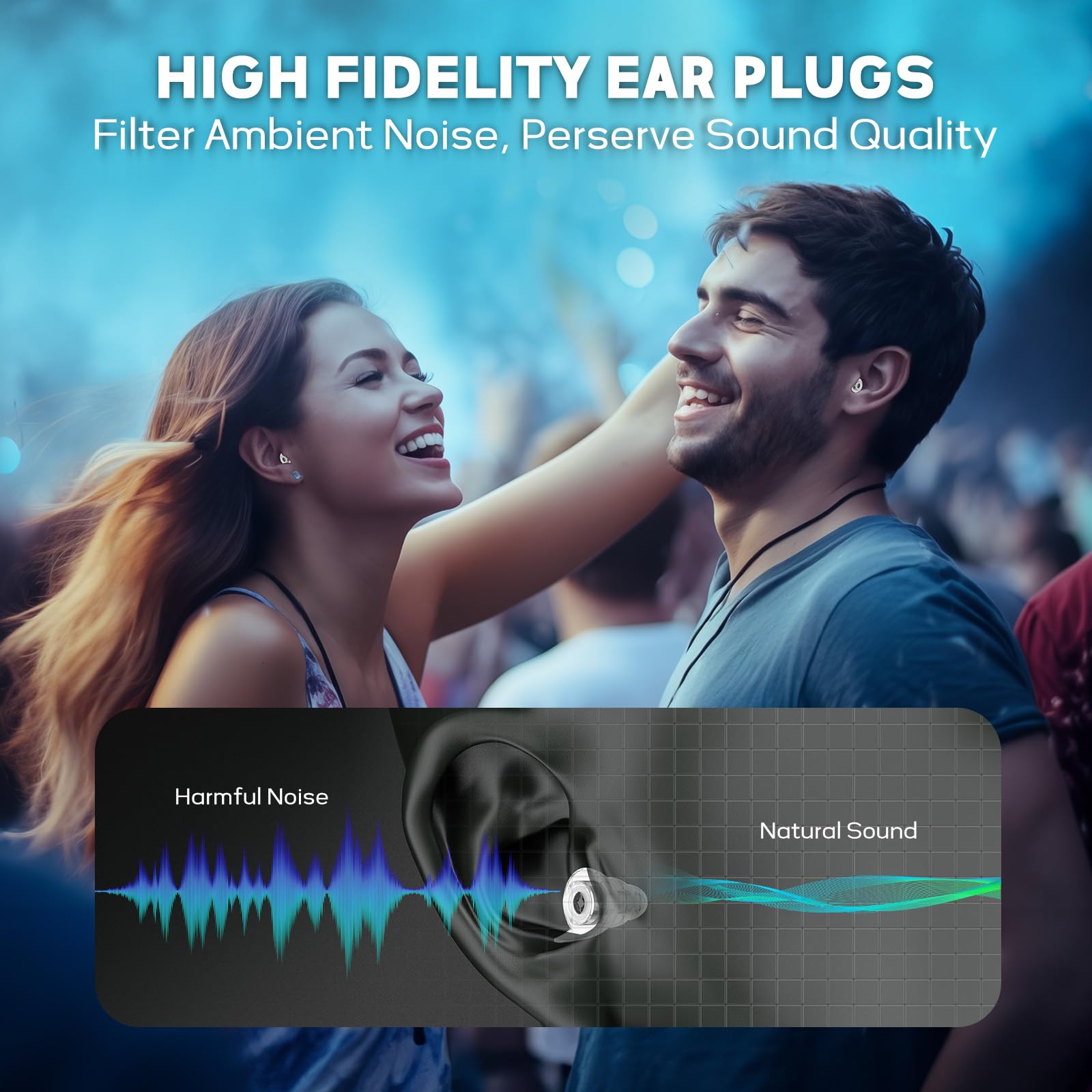 Diseño cómodo Hearprotek Hi-Fi Spirit, silicona suave para uso prolongado sin irritación.