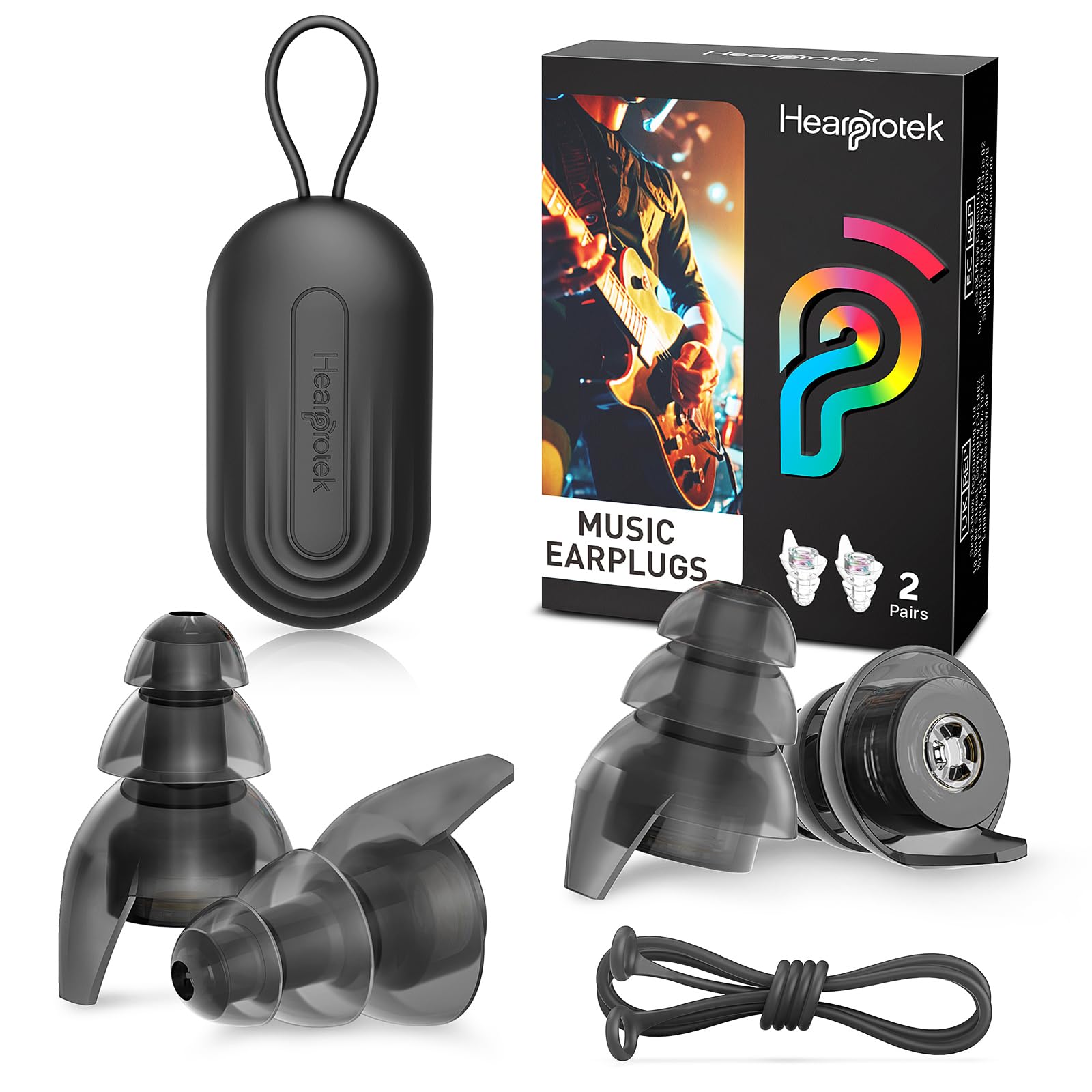 Hearprotek protección auditiva para conciertos con reducción de 26 dB para oír señales importantes.