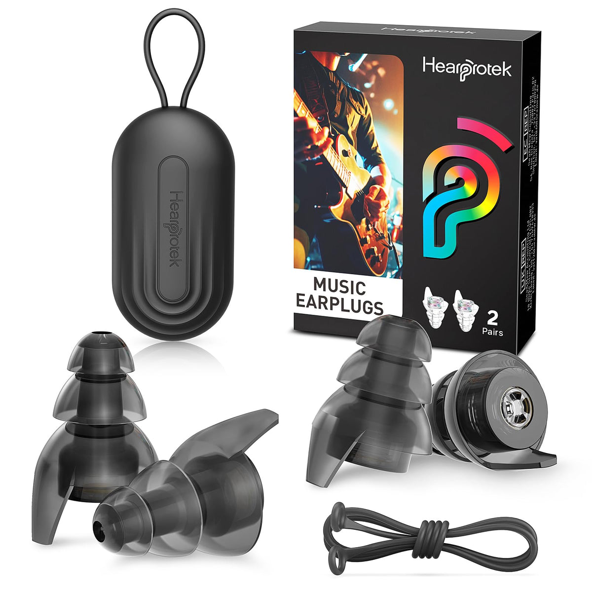 Hearprotek protección auditiva para conciertos con reducción de 26 dB para oír señales importantes.