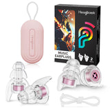 Protectores auditivos Hearprotek para conciertos con diseño ergonómico y ajuste cómodo.