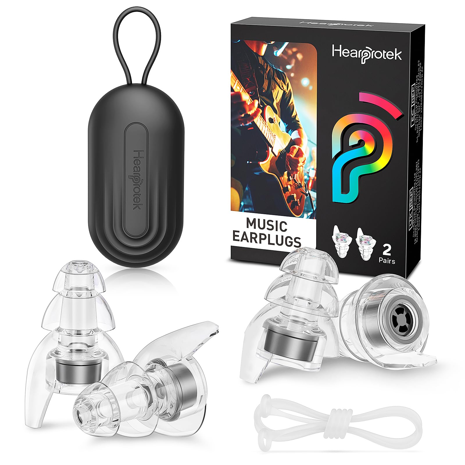 Hearprotek protectores auditivos para concierto reducen volumen manteniendo claridad.