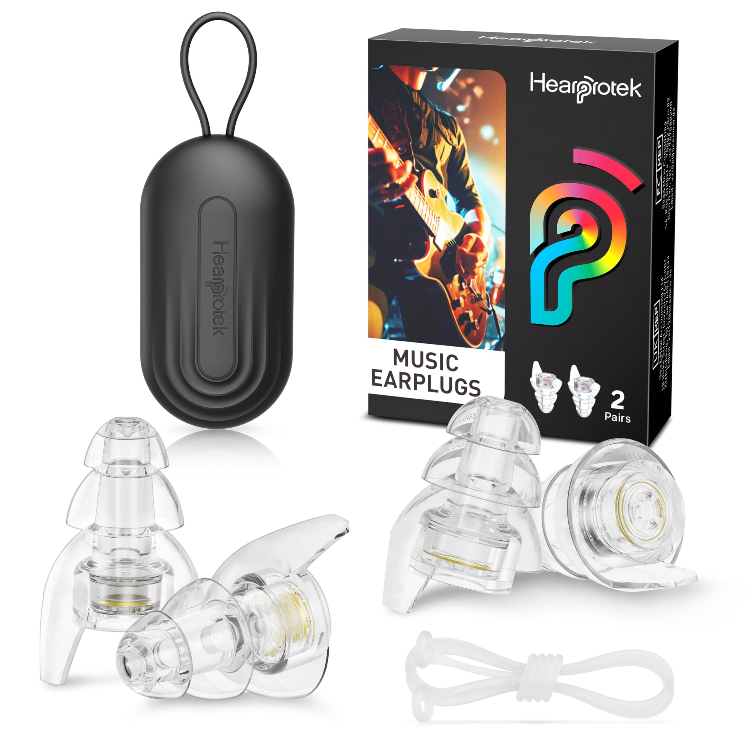 Hearprotek tapones audición concierto, reducción de volumen con claridad musical.