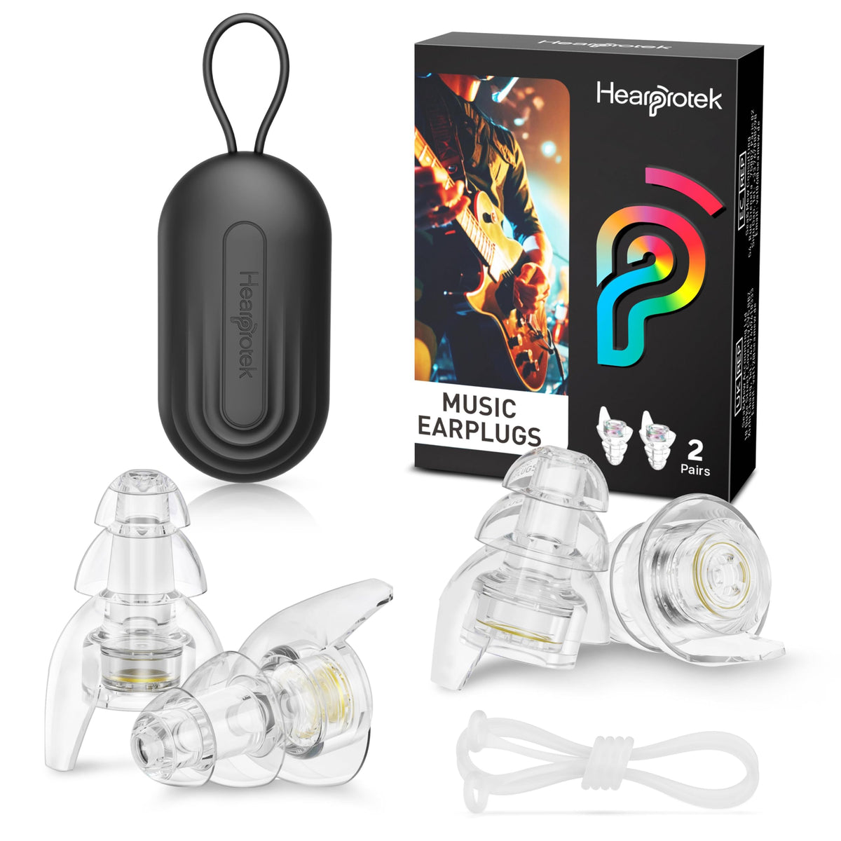 Hearprotek tapones audición concierto, reducción de volumen con claridad musical.