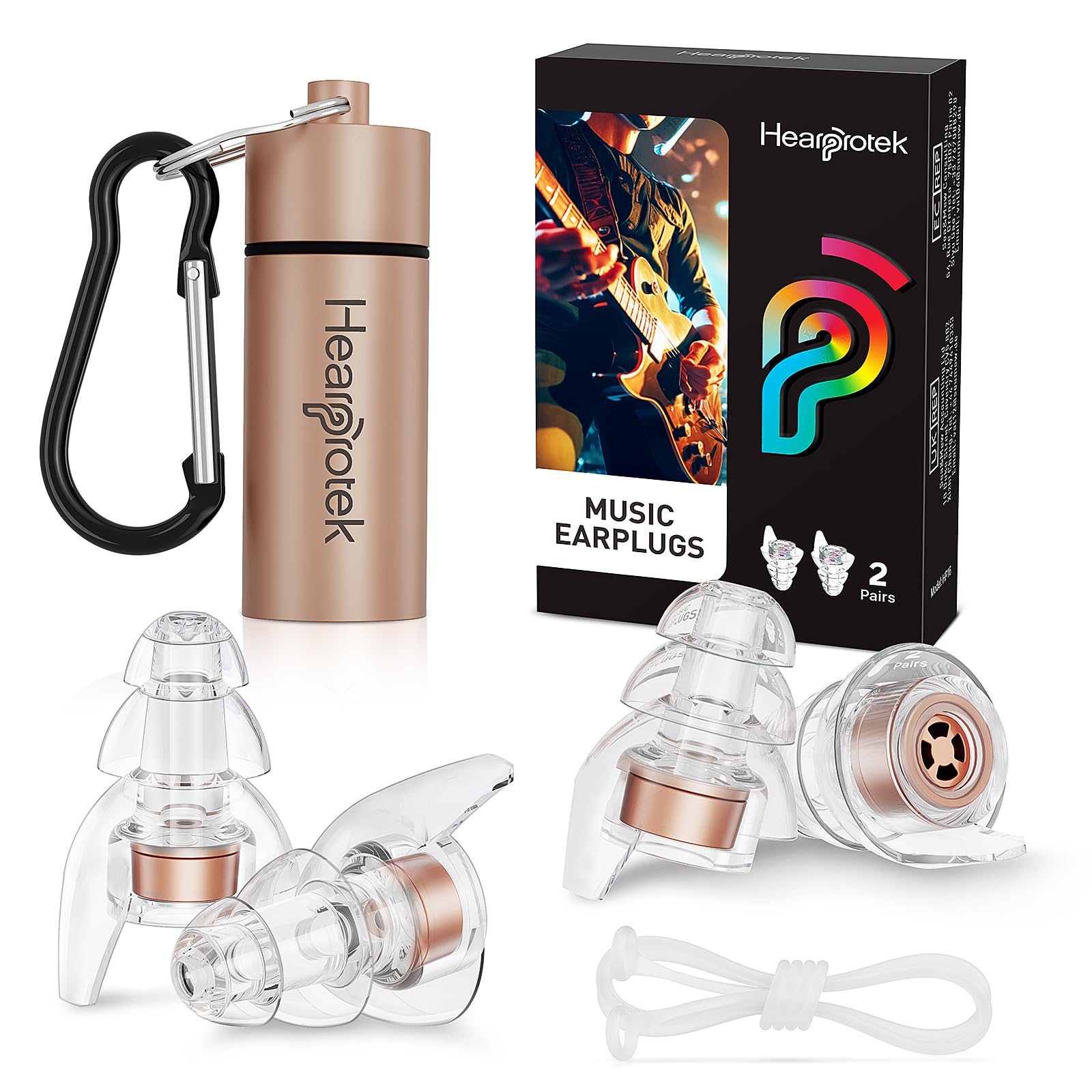 Tapones Hearprotek para conciertos protegen el oído manteniendo la claridad.