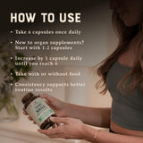 Heart & Soil guía de dosificación diaria para progreso gradual.