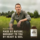 Heart & Soil envase de vidrio destaca por su conservación y sostenibilidad.