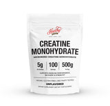 HEARTHY FOODS Creatina Monohidrato micronizado, medidor de porción para dosis diarias en entrenamientos.