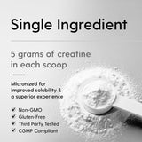 HEARTHY FOODS Creatina Monohidrato micronizado: textura fina para disolución rápida en bebidas.